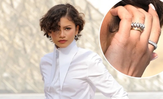 ZENDAYA HINTS AT POSSIBLE MARRIAGE WITH GOLD BAND BESIDE ENGAGEMENT RING 