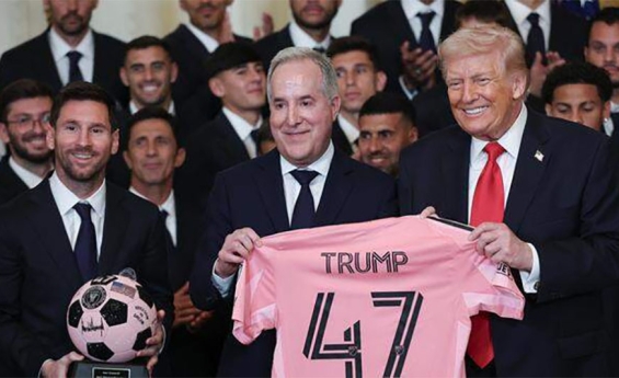 MESSI AND HIS TEAMMATES MEET TRUMP AT WHITE HOUSE