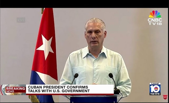 CUBAN PRESIDENT CONFIRMS ONGOING TALKS WITH U.S