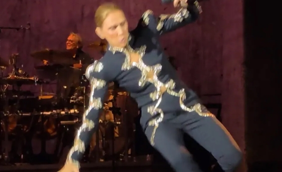 CELINE DION RECOVERS GRACEFULLY AFTER PARIS STAGE FALL