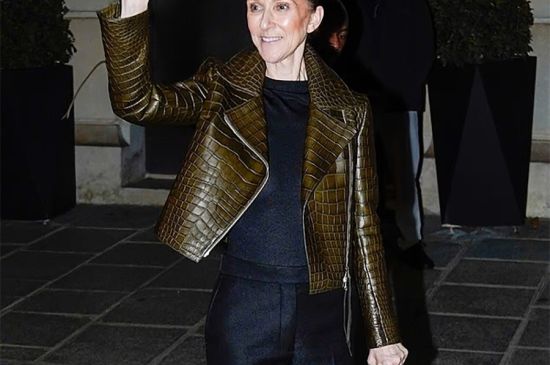 CELINE DION LOOKING GREAT AS SHE WAVES TO FANS AT HER PARIS HOTEL
