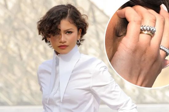 ZENDAYA HINTS AT POSSIBLE MARRIAGE WITH GOLD BAND BESIDE ENGAGEMENT RING 