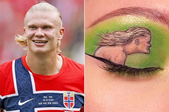 ERLING HAALAND RESPONDS AFTER A FAN PAINTS HIS PORTRAIT ON HER EYELID