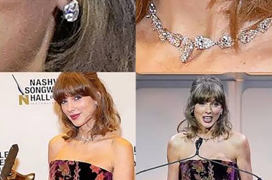 TAYLOR SWIFT SHINES IN MILLION DOLLAR DIAMOND ENSEMBLE