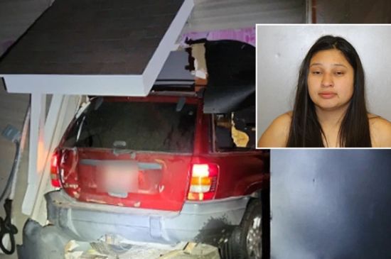 WOMAN ALLEGEDLY CRASHES HER EX'S CURRENT GIRLFRIEND'S CAR THROUGH HIS HOUSE, FIGHTS THE POLICE. 